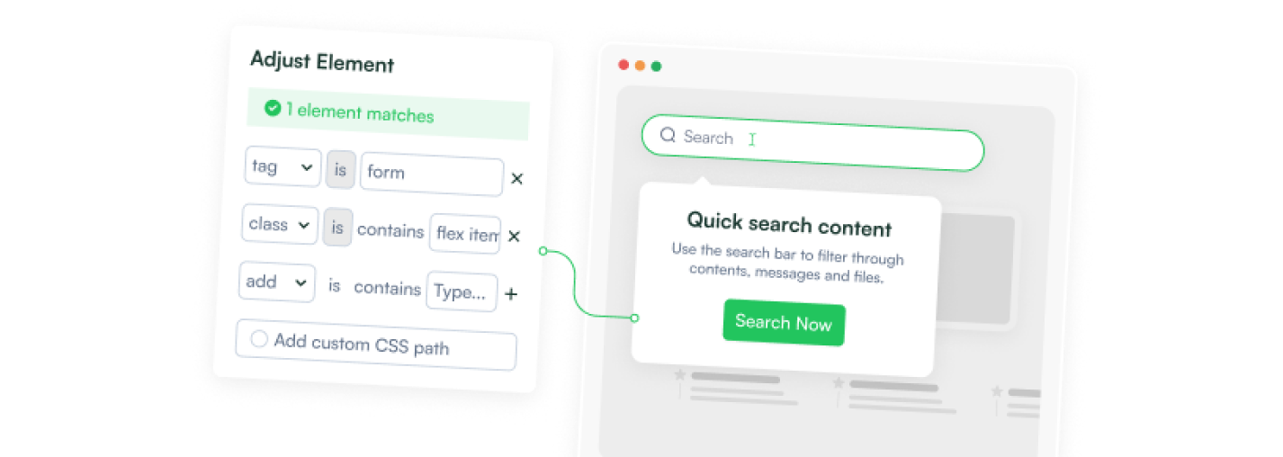 Easily attaches to elements